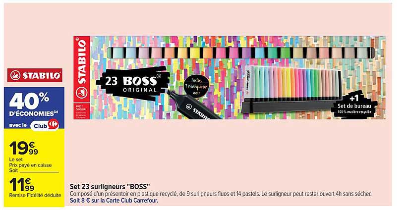 Set 23 surligneurs "BOSS"