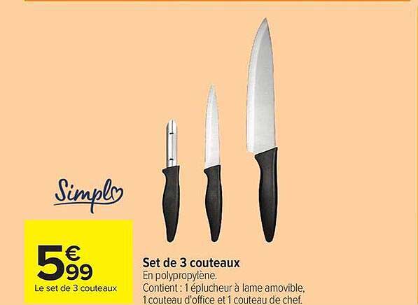 Set de 3 couteaux