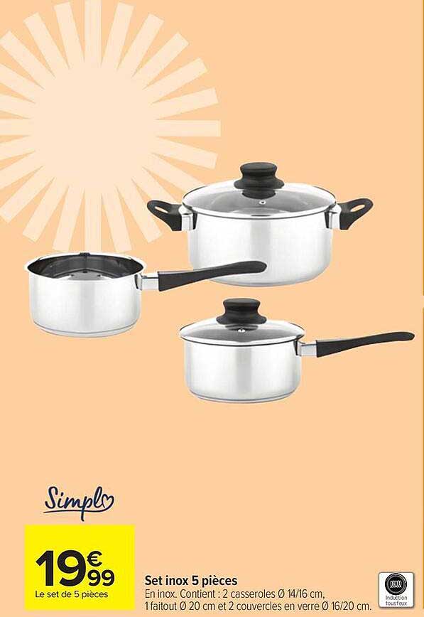Set inox 5 pièces