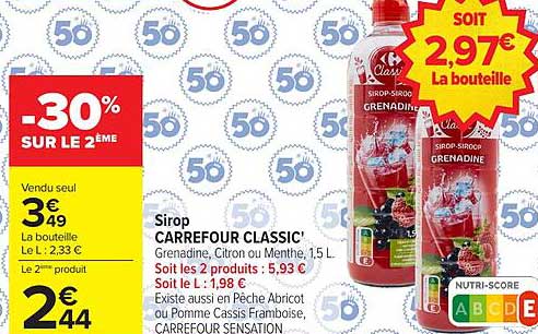 Sirop CARREFOUR CLASSIC'