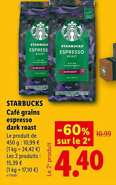 STARBUCKS Café grains espresso dark roast