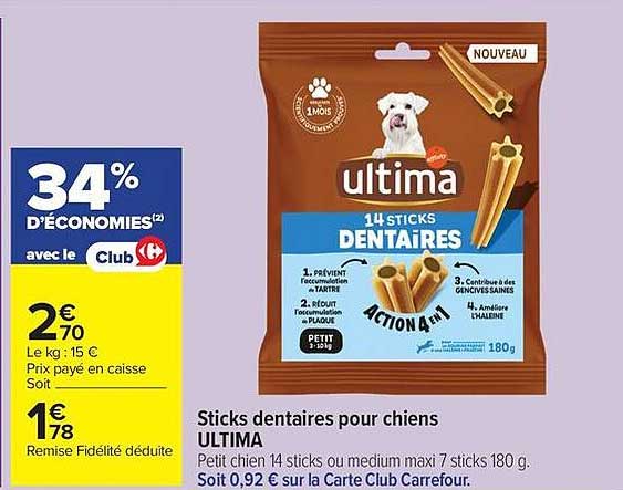Sticks dentaires pour chiens ULTIMA