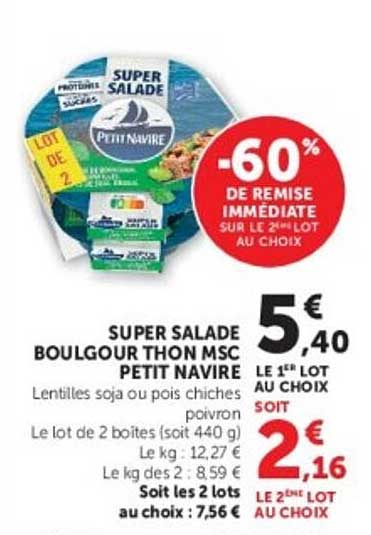 SUPER SALADE BOULGOUR THON MSC PETIT NAVIRE