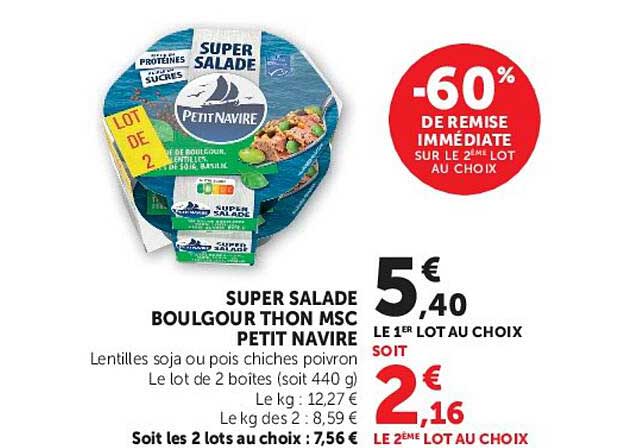 SUPER SALADE BOULGOUR THON MSC PETIT NAVIRE