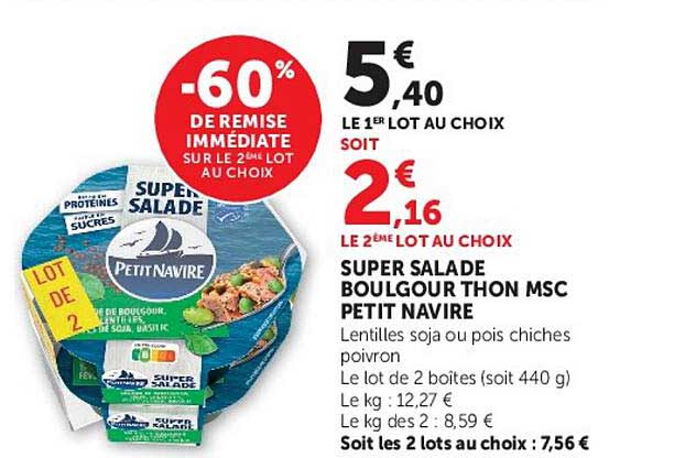 SUPER SALADE BOULGOUR THON MSC PETIT NAVIRE