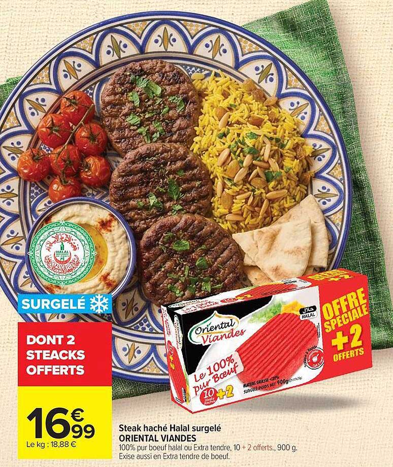 SURGELÉ DONT 2 STEACKS OFFERTS OFFRE SPÉCIALE +2 DÉFERTS