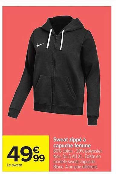 Sweat zippé à capuche femme