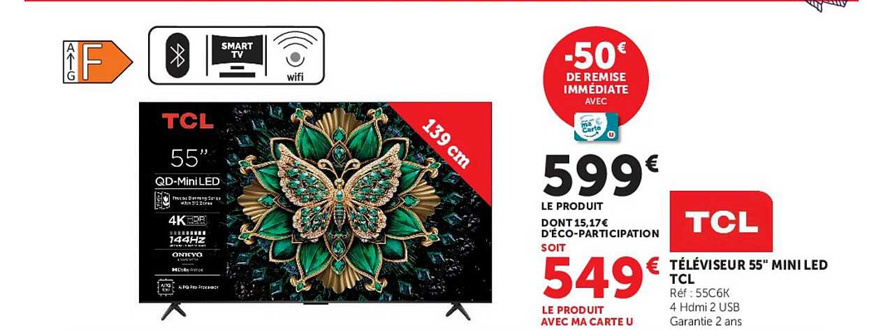 TÉLÉVISEUR 55" MINILED TCL