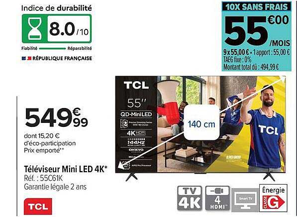 Téléviseur Mini LED 4K*