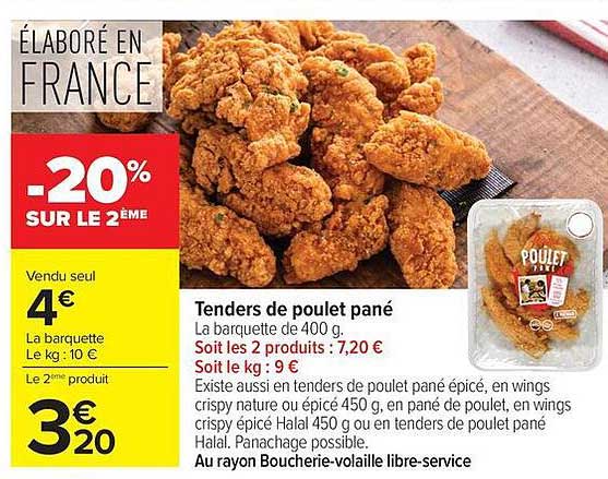 Tenders de poulet pané