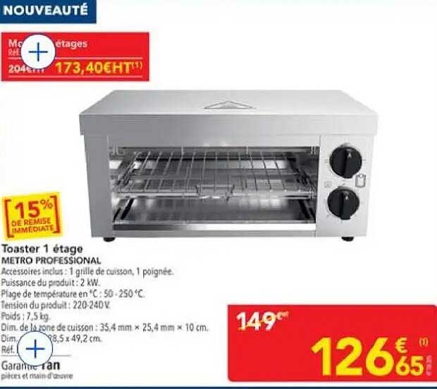 Toaster 1 étage METRO PROFESSIONAL