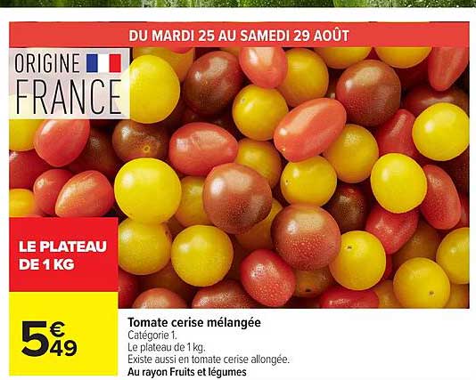 Tomate cerise mélangée
