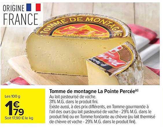 Tomme de montagne La Pointe Percée