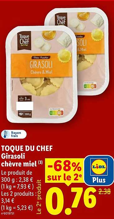 TOQUE DU CHEF Girasoli chèvre miel (3)