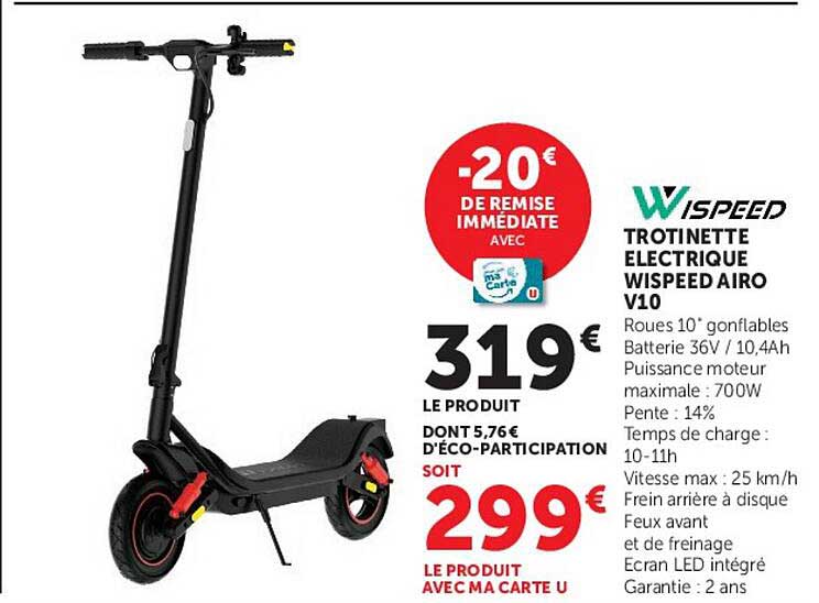 TROTTINETTE ELECTRIQUE WISPEED AIRO V10