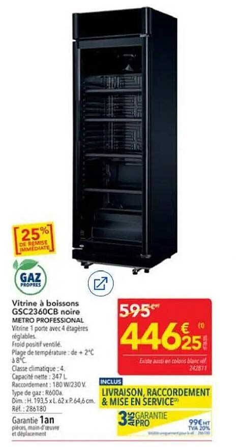 Vitrine à boissons GSC2360CB noire METRO PROFESSIONAL