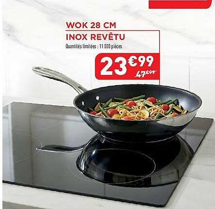 WOK 28 CM INOX REVÊTU
