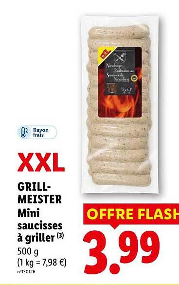 XXL GRILL-MEISTER Mini saucisses à griller