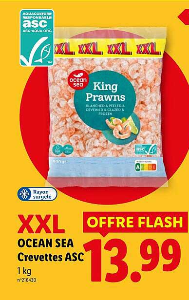 XXL OCEAN SEA Crevettes ASC 1 kg
