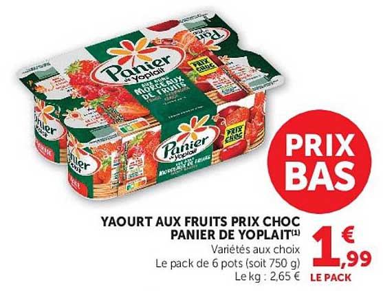 YAOURT AUX FRUITS PRIX CHOC PANIER DE YOPLAIT