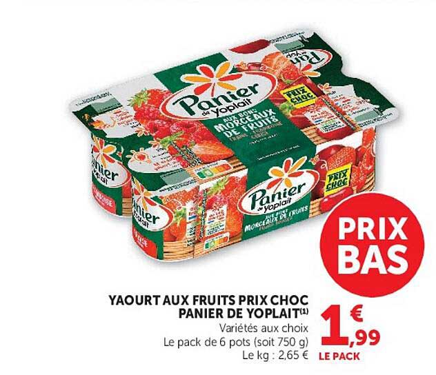 YAOURT AUX FRUITS PRIX CHOC PANIER DE YOPLAIT