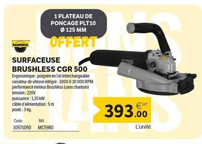 1 PLATEAU DE PONCAGE PLT10 Ø 125 MM OFFERT