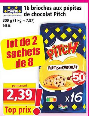 16 brioches aux pépites de chocolat Pitch