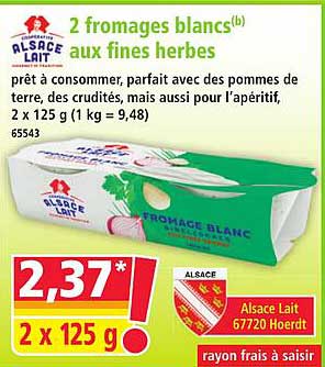2 fromages blancs(b) aux fines herbes