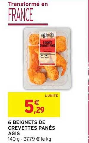6 BEIGNETS DE CREVETTES PANÉS AGIS