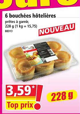 6 bouchées hôtelières