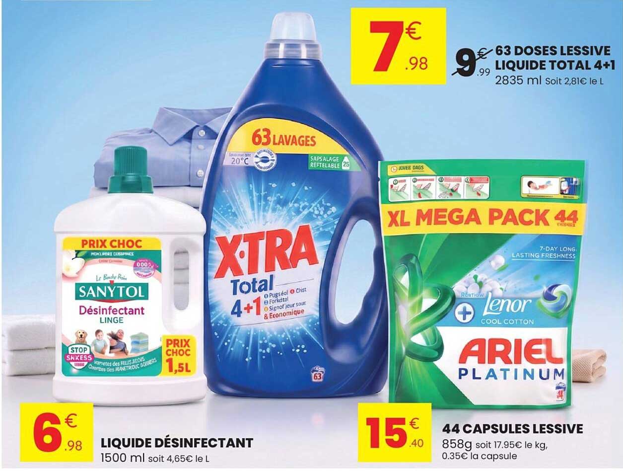 63 DOSES LESSIVE LIQUIDE TOTAL 4+1