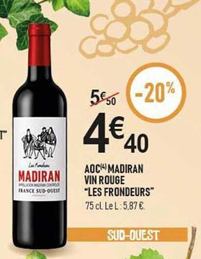 AOC(4) MADIRAN VIN ROUGE "LES FRONDEURS"