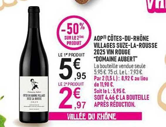 AOP CÔTES-DU-RHÔNE VILLAGES SUZE-LA-ROUSSE 2025 VIN ROUGE "DOMAINE AUBERT"