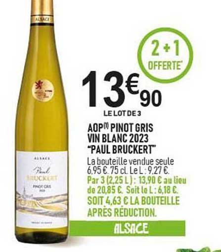 AOP Pinot Gris Vin Blanc 2023 “PAUL BRUCKERT”