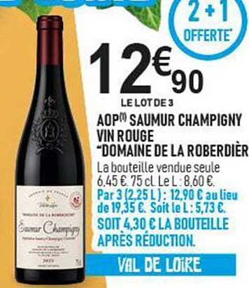 AOP SAUMUR CHAMPIGNY VIN ROUGE “DOMAINE DE LA ROBERDIÈRE”