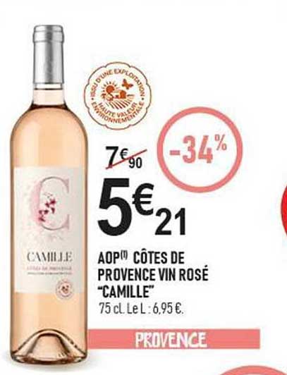 AOP(I) CÔTES DE PROVENCE VIN ROSÉ "CAMILLE"