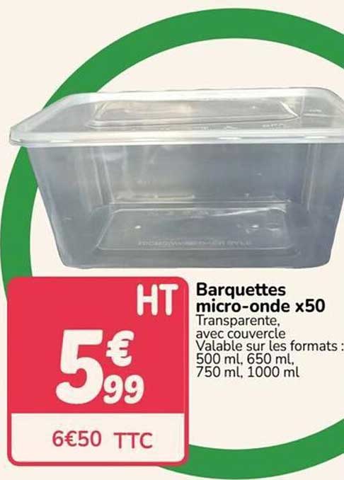 Barquettes micro-onde x50