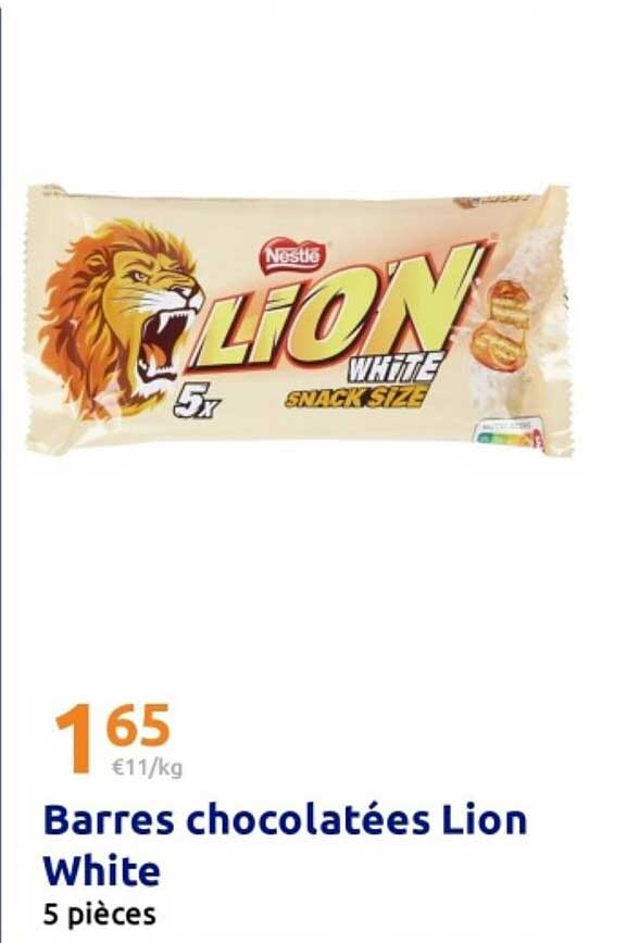 Barres chocolatées Lion White 5 pièces