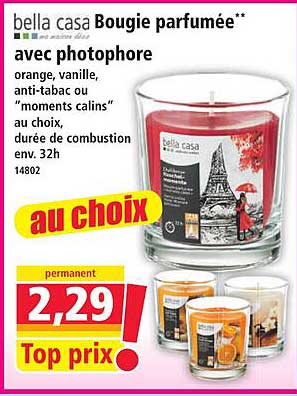 bella casa Bougie parfumée** avec photophore