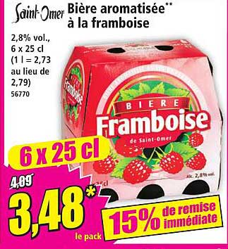 Bière aromatisée** à la framboise