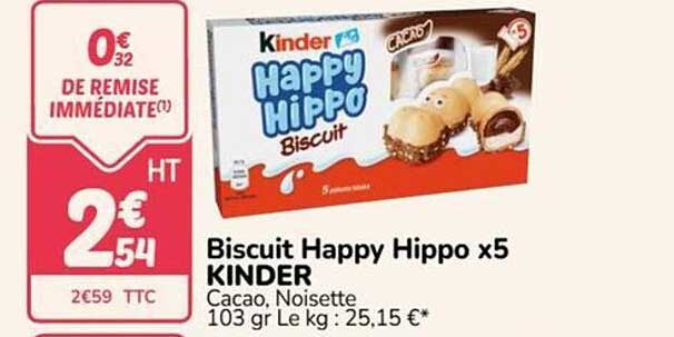Biscuit Happy Hippo x5 KINDER