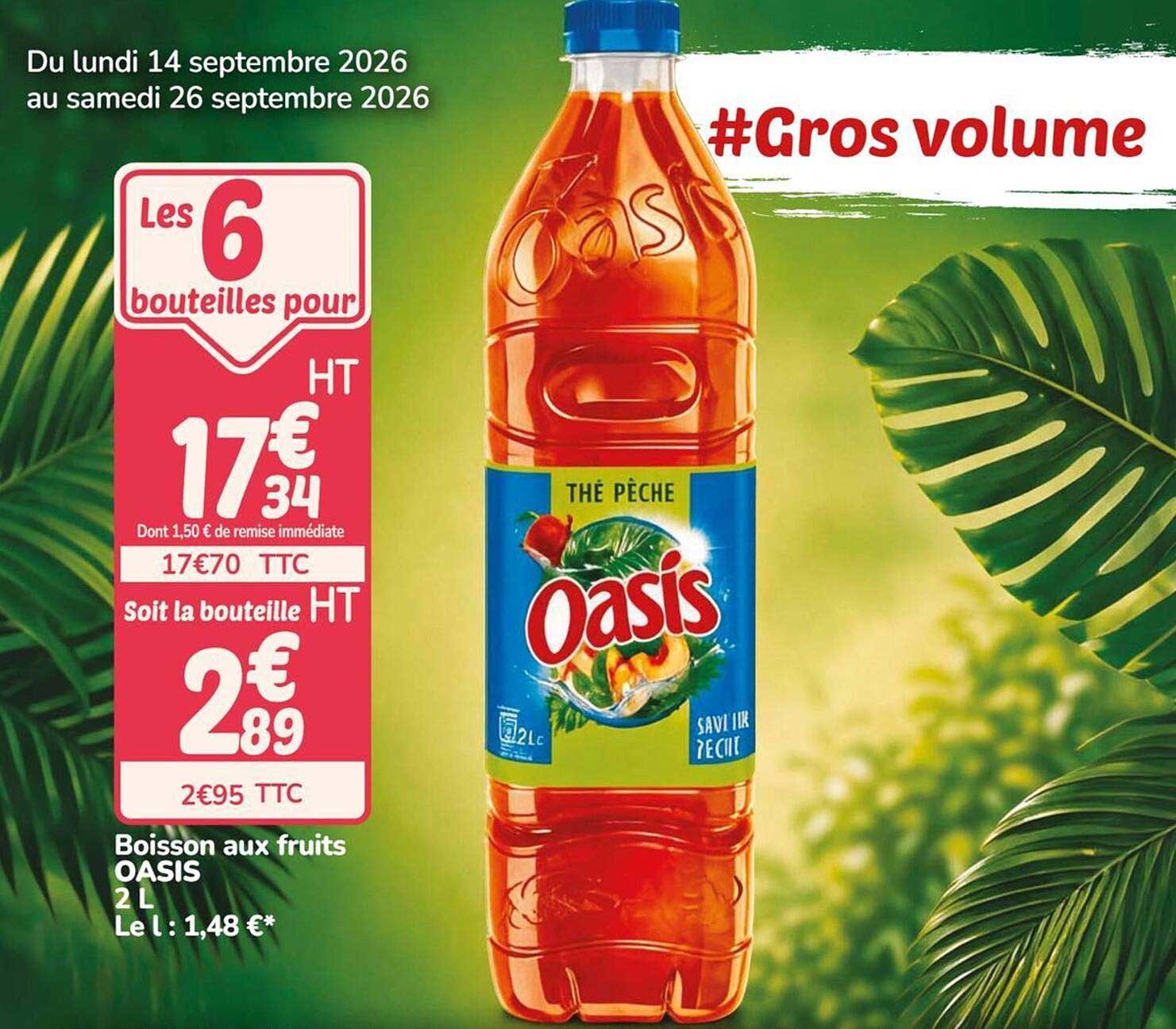 Boisson aux fruits OASIS 2 L