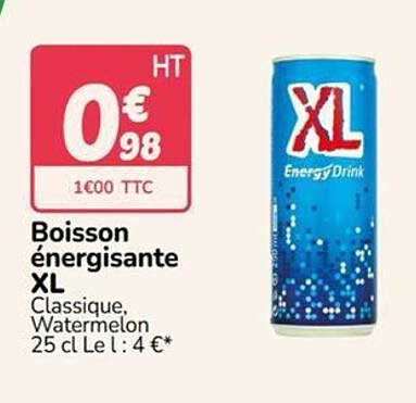 Boisson énergisante XL Classique, Watermelon 25 cl Le l : 4 €*