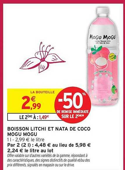 BOISSON LITCHI ET NATA DE COCO MOGU MOGU