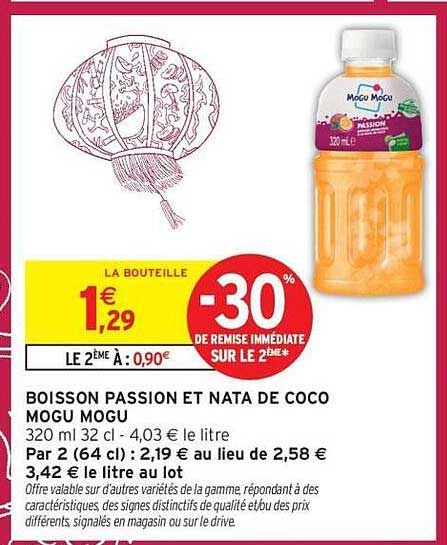 BOISSON PASSION ET NATA DE COCO MOGU MOGU