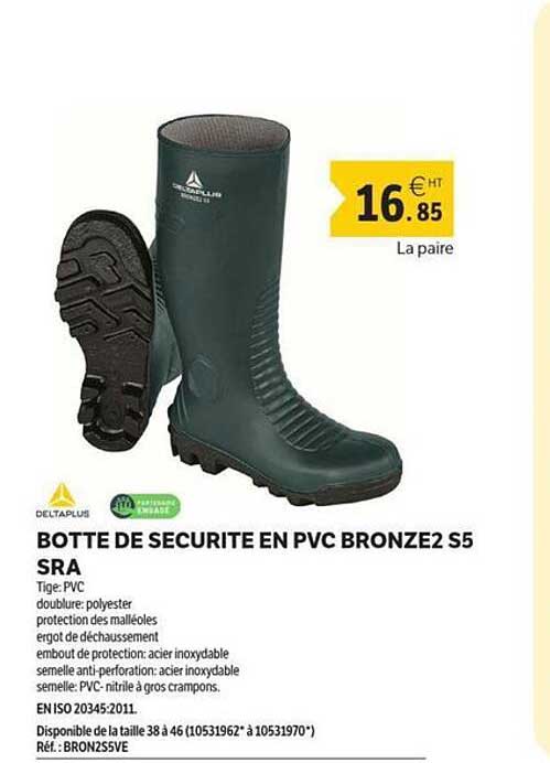 BOTTE DE SECURITE EN PVC BRONZE2 S5 SRA