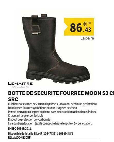 BOTTE DE SECURITE FOURREE MOON S3 CI SRC