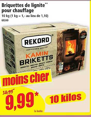Briquettes de lignite** pour chauffage