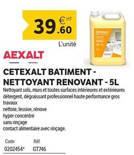 CETEXALT BATIMENT - NETTOYANT RENOVANT - 5L