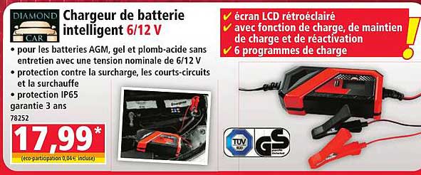 Chargeur de batterie intelligent 6/12 V